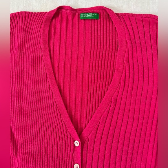 Cotton Magenta color Cardigan from Benetton - Picture 3 of 3